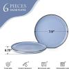 E-far 10.5” Ceramic Dinner Plates Set of 6, Large Reactive Glaze Stoneware Dishes, Round Salad Plate for Home Kitchen Restaurant, Microwave & Dishwasher Safe – Deep Sea Blue(Ocean Blue)