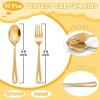 E-far 10-Piece Rainbow Toddler Utensils, Kid Stainless Steel Silverware Set, Children Safe Forks and Spoons Set for Self Feeding, Healthy & Non-Toxic, Mirror Polished & Easy to Clean(Gold)