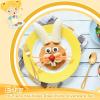 E-far 10-Piece Rainbow Toddler Utensils, Kid Stainless Steel Silverware Set, Children Safe Forks and Spoons Set for Self Feeding, Healthy & Non-Toxic, Mirror Polished & Easy to Clean(Gold)