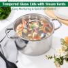 E-far 10-Piece Stainless Steel Cookware Set, Induction Pots and Pans Set with Tri-Ply Base, Non-toxic Kitchen Cooking Set w/Frying Pan, Saucepan, Saute Pan, Stockpot with Lids, Oven & Dishwasher Safe
