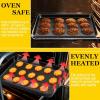 E-far 12.3×9.5×1 Inch Cookie Sheet for Baking, Nonstick Metal Oven Tray Pan for Cookies Jellyroll Cake, Nontoxic Rectangle Carbon Steel Baking Pan for Toaster Oven, Warp Resistant & Easy Clean(3)