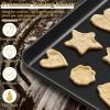 E-far 12.3×9.5×1 Inch Cookie Sheet for Baking, Nonstick Metal Oven Tray Pan for Cookies Jellyroll Cake, Nontoxic Rectangle Carbon Steel Baking Pan for Toaster Oven, Warp Resistant & Easy Clean(1)