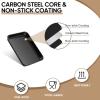 E-far 12.3×9.5×1 Inch Cookie Sheet for Baking, Nonstick Metal Oven Tray Pan for Cookies Jellyroll Cake, Nontoxic Rectangle Carbon Steel Baking Pan for Toaster Oven, Warp Resistant & Easy Clean(2)