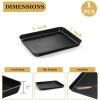 E-far 12.3×9.5×1 Inch Cookie Sheet for Baking, Nonstick Metal Oven Tray Pan for Cookies Jellyroll Cake, Nontoxic Rectangle Carbon Steel Baking Pan for Toaster Oven, Warp Resistant & Easy Clean(1)