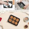 E-far 12.3×9.5×1 Inch Cookie Sheet for Baking, Nonstick Metal Oven Tray Pan for Cookies Jellyroll Cake, Nontoxic Rectangle Carbon Steel Baking Pan for Toaster Oven, Warp Resistant & Easy Clean(2)