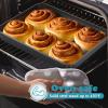 E-far 12.5 x 9.7 Inch Baking Pan, Nonstick Stainless Steel Rectangle Cake Pan for Baking Brownies Casseroles Lasagna, Stainless Steel Core & Nonstick Coating, Non-toxic & Oven Safe(1)