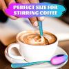 E-far 12-Piece Small Coffee Spoons, 6-Inch Stainless Steel Mini Espresso Spoons for Coffee/Sugar/Tea, Hammered Design & Rust Free, Dishwasher Safe(Rainbow)