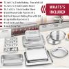 E-far 12-Piece Stainless Steel Bakeware Sets, Metal Baking Pan Set Include Round Cake Pans, Square/Rectangle Baking Pans with Lids, Cookie Sheet, Loaf/Muffin/Pizza Pan, Non-toxic & Dishwasher Safe