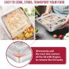 E-far 12-Piece Stainless Steel Bakeware Sets, Metal Baking Pan Set Include Round Cake Pans, Square/Rectangle Baking Pans with Lids, Cookie Sheet, Loaf/Muffin/Pizza Pan, Non-toxic & Dishwasher Safe