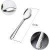 E-far 12-Piece Stainless Steel Hammered Dinner Spoons Set, Modern Silver Large Soup Spoons for Home, Kitchen, Restaurant, Round Edge & Mirror Polished, Dishwasher Safe – 7.9 Inches(6.7 Inches)