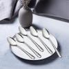 E-far 12-Piece Stainless Steel Hammered Dinner Spoons Set, Modern Silver Large Soup Spoons for Home, Kitchen, Restaurant, Round Edge & Mirror Polished, Dishwasher Safe – 7.9 Inches(6.7 Inches)