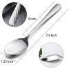 E-far 12-Piece Stainless Steel Hammered Dinner Spoons Set, Modern Silver Large Soup Spoons for Home, Kitchen, Restaurant, Round Edge & Mirror Polished, Dishwasher Safe – 7.9 Inches(7.9 Inches)