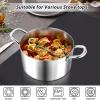 E-far 12-Quart Stock Pot, 18/10 Stainless Steel Stockpot with Lid for Cooking Simmering Soup Stew, Heavy Duty Cookware Works w/Induction, Non-toxic & Corrosion Resistant, Dishwasher Safe(4 Quarts)