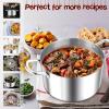 E-far 12-Quart Stock Pot, 18/10 Stainless Steel Stockpot with Lid for Cooking Simmering Soup Stew, Heavy Duty Cookware Works w/Induction, Non-toxic & Corrosion Resistant, Dishwasher Safe(8 Quarts)