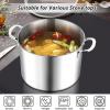 E-far 12-Quart Stock Pot, 18/10 Stainless Steel Stockpot with Lid for Cooking Simmering Soup Stew, Heavy Duty Cookware Works w/Induction, Non-toxic & Corrosion Resistant, Dishwasher Safe(10 Quarts)