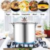 E-far 12-Quart Stock Pot, 18/10 Stainless Steel Stockpot with Lid for Cooking Simmering Soup Stew, Heavy Duty Cookware Works w/Induction, Non-toxic & Corrosion Resistant, Dishwasher Safe(10 Quarts)