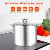 E-far 12-Quart Stock Pot, 18/10 Stainless Steel Stockpot with Lid for Cooking Simmering Soup Stew, Heavy Duty Cookware Works w/Induction, Non-toxic & Corrosion Resistant, Dishwasher Safe(12 Quarts)