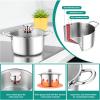 E-far 12-Quart Stock Pot, 18/10 Stainless Steel Stockpot with Lid for Cooking Simmering Soup Stew, Heavy Duty Cookware Works w/Induction, Non-toxic & Corrosion Resistant, Dishwasher Safe(4 Quarts)
