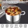 E-far 12-Quart Stock Pot, 18/10 Stainless Steel Stockpot with Lid for Cooking Simmering Soup Stew, Heavy Duty Cookware Works w/Induction, Non-toxic & Corrosion Resistant, Dishwasher Safe(6 Quarts)