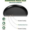 E-far 13.5 Inch Pizza Pan Set of 2, Nonstick Pizza Pie Pan Tray Platter, Metal Round Baking Sheet Cooking Pan for Oven, Durable & Stainless Steel Core(12-Inch)