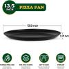 E-far 13.5 Inch Pizza Pan Set of 2, Nonstick Pizza Pie Pan Tray Platter, Metal Round Baking Sheet Cooking Pan for Oven, Durable & Stainless Steel Core(13.5-Inch)