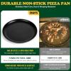 E-far 13.5 Inch Pizza Pan Set of 2, Nonstick Pizza Pie Pan Tray Platter, Metal Round Baking Sheet Cooking Pan for Oven, Durable & Stainless Steel Core(13.5-Inch)