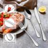 E-far 24-Piece Hammered Forks Spoons and Knives Set, Silverware Set for 8, Stainless Steel Square Flatware Set for Home Kitchen Restaurant, Mirror Polished & Dishwasher Safe(12)