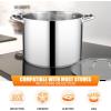 E-far 24-Quart Large Stock Pot, Stainless Steel Stockpot with Lid for Boiling Cooking Soup Stew Canning, Heavy Duty Tri-Ply Bottom Works w/Induction, Commercial Grade & Dishwasher Safe(16 Quarts)