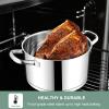 E-far 24-Quart Large Stock Pot, Stainless Steel Stockpot with Lid for Boiling Cooking Soup Stew Canning, Heavy Duty Tri-Ply Bottom Works w/Induction, Commercial Grade & Dishwasher Safe(5 Quarts)