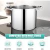 E-far 24-Quart Large Stock Pot, Stainless Steel Stockpot with Lid for Boiling Cooking Soup Stew Canning, Heavy Duty Tri-Ply Bottom Works w/Induction, Commercial Grade & Dishwasher Safe(14 Quarts)