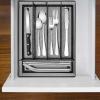 E-far 31-Piece Silverware Set, Stainless Steel Flatware Cutlery Set Service for 4 with Mesh Utensil Drawer Organizer, Include Forks/Spoons/Knives/Steak Knives/Straws, Mirror Polish & Dishwasher Safe(Silver)