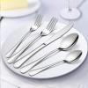 E-far 31-Piece Silverware Set, Stainless Steel Flatware Cutlery Set Service for 4 with Mesh Utensil Drawer Organizer, Include Forks/Spoons/Knives/Steak Knives/Straws, Mirror Polish & Dishwasher Safe(Silver)