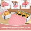 E-far 4-Pack Stainless Steel Snack Containers for Kids | 8oz Reusable Toddler Lunch Box Containers with Leak-Proof Lids for School/Daycare/Travel | Stackable Design & Easy Open, Oven & Dishwasher Safe(Pink)