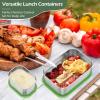 E-far 4-Pack Stainless Steel Snack Containers for Kids | 8oz Reusable Toddler Lunch Box Containers with Leak-Proof Lids for School/Daycare/Travel | Stackable Design & Easy Open, Oven & Dishwasher Safe(Green)