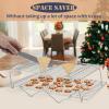 E-far 4-Tier Cooling Rack, 15”x10.1″ Stainless Steel Stackable Wire Cooling Rack for Baking Cooking Cookies, Folding Leg & Non-toxic, Oven Safe & Dishwasher Safe(1)