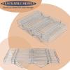 E-far 4-Tier Cooling Rack, 15”x10.1″ Stainless Steel Stackable Wire Cooling Rack for Baking Cooking Cookies, Folding Leg & Non-toxic, Oven Safe & Dishwasher Safe(5)