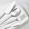 E-far 5-Piece Serving Utensils, Stainless Steel Square Edge Hostess Serving Set for Buffet Party Kitchen Restaurant, Mirror Finished & Dishwasher Safe(Silver)