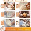 E-far 5QT Dutch Oven for Bread Baking, 2-IN-1 Cast Iron Pot with Skillet Lid & Sourdough Starter Kit, Bread Oven Pan with Baking Supplies for Frying, Braising, BBQ, Rust-Free & Heavy Duty(Black)