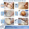 E-far 5QT Dutch Oven for Bread Baking, 2-IN-1 Cast Iron Pot with Skillet Lid & Sourdough Starter Kit, Bread Oven Pan with Baking Supplies for Frying, Braising, BBQ, Rust-Free & Heavy Duty(Blue)