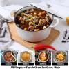 E-far 5QT Dutch Oven for Bread Baking, 2-IN-1 Cast Iron Pot with Skillet Lid & Sourdough Starter Kit, Bread Oven Pan with Baking Supplies for Frying, Braising, BBQ, Rust-Free & Heavy Duty(White)