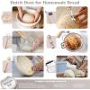 E-far 5QT Dutch Oven for Bread Baking, 2-IN-1 Cast Iron Pot with Skillet Lid & Sourdough Starter Kit, Bread Oven Pan with Baking Supplies for Frying, Braising, BBQ, Rust-Free & Heavy Duty(Khaki)
