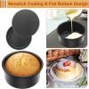 E-far 6 Inch Cake Pan, 4-Piece Nonstick Round Cake Baking Pans for Wedding, Birthday, Layer Cake, Stainless Steel Core & Non-Toxic Coating, 2 Inch Deep(4 inches)