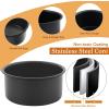 E-far 6 Inch Cake Pan, 4-Piece Nonstick Round Cake Baking Pans for Wedding, Birthday, Layer Cake, Stainless Steel Core & Non-Toxic Coating, 2 Inch Deep(4 inches)