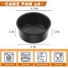 E-far 6 Inch Cake Pan, 4-Piece Nonstick Round Cake Baking Pans for Wedding, Birthday, Layer Cake, Stainless Steel Core & Non-Toxic Coating, 2 Inch Deep(4 inches)