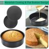 E-far 6 Inch Cake Pan, 4-Piece Nonstick Round Cake Baking Pans for Wedding, Birthday, Layer Cake, Stainless Steel Core & Non-Toxic Coating, 2 Inch Deep(6 inches)