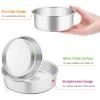 E-far 6 Inch Cake Pan Set of 3, Stainless Steel Round Smash Cake Baking Pans Tins, Non-Toxic & Healthy, Mirror Finish & Dishwasher Safe(4 6 8 Inch)
