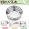 E-far 6 Inch Cake Pan Set of 3, Stainless Steel Round Smash Cake Baking Pans Tins, Non-Toxic & Healthy, Mirror Finish & Dishwasher Safe(6 8 9.5 Inch)