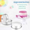 E-far 6 Inch Cake Pan Set of 3, Stainless Steel Round Smash Cake Baking Pans Tins, Non-Toxic & Healthy, Mirror Finish & Dishwasher Safe(6 x 2 Inch)