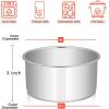 E-far 6 Inch Cake Pan Set of 3, Stainless Steel Round Smash Cake Baking Pans Tins, Non-Toxic & Healthy, Mirror Finish & Dishwasher Safe(6 x 3 Inch)