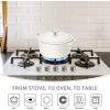 E-far 6 Quart Enameled Cast Iron Dutch Oven with Lid, Round Dutch Oven Pot Nonstick Cookware for Braising, Stews, Roasting, Bread Baking, Cooking, Heavy Duty, Induction & Oven Safe – Blue(White)